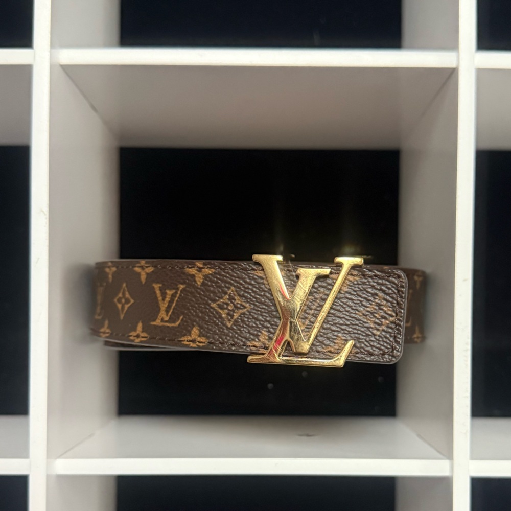 Louis Vuitton Monogram Belt with Gold Buckle